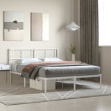  Metalni okvir za krevet s uzglavljem bijeli 140 x 200 cm | shoptok.hr