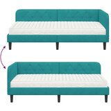  Kutni okvir kreveta s madracem Tirkizna 100 x 200 cm Baršun | shoptok.hr