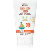 WoodenSpoon Baby&Family zaščitno mleko za sončenje za celo družino SPF 50 150 ml