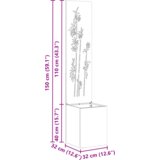 vidaXL Vrtno korito z dekorativno ploščo Črna 32 x 140 cm Mnogi jeklo | Shoptok.si