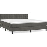 Maison Chic Box spring postelja - Vzmetna postelja z vzmetnico temno siva 160x200 cm žamet SL24637, (21890641) | Shoptok.si
