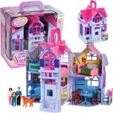  Zložljiva prenosna hiška za deklice z figurami -Dollhouse Cene