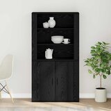  Highboard Crni hrast 80 x 33 x 150 cm Konstruirano drvo | shoptok.hr