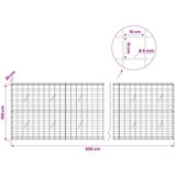  Gabion s žicom debljine 5 mm i mrežom 10x10 cm 500x20x100 cm | shoptok.hr