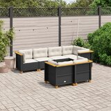 vidaXL 7-dijelni set vrtnih sofa od poliratana s jastucima crni | shoptok.hr