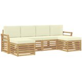  Set vanjskih sofa 6 pcs Bijela i krem 253 x 122,5 x 73 cm | shoptok.hr