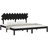  Okvir za krevet crni 200 x 200 cm od masivne borovine | shoptok.hr