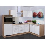 Flex-Well Kotna Kuhinja Z Aparati Valero, Bela, Barva Hrasta | Shoptok.si