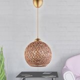 Opviq lights Smeđa/u zlatnoj boji viseća svjetiljka s tekstilnim sjenilom ø 22 cm – | shoptok.hr