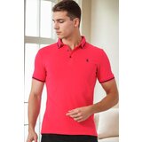 Dewberry T9586 MEN'S POLO NECK T-SHIRT-FUCHSIA u