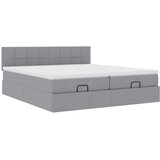  Okvir kreveta s madracima svijetlosivi 200x200cm od tkanine | shoptok.hr