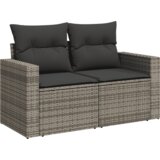  4-dijelni set vrtnih sofa od poliratana s jastucima sivi Siva | Shoptok.si