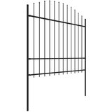 vidaXL vrtna ograja s koničastimi vrhovi jeklo (1,5-1,75)x11,9 m črna | Shoptok.si