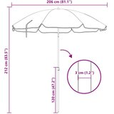  Suncobran za plažu Plava i bijela 206 x 206 x 212 cm | shoptok.hr