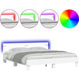  The Living Store Posteljni okvir z vzglavjem in LED 200x200 cm - Posteljni Okvir, (21455659) | Shoptok.si