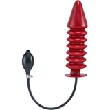 Mister B Inflatable Solid Ribbed Dildo Red XL