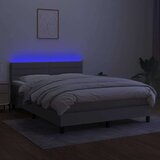  Box spring postelja z vzmetnico LED sv. siva 140x200 cm blago, (20789751) | Shoptok.si