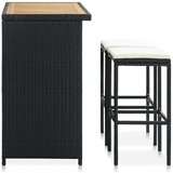 Poli Barska garnitura 3-delna poli ratan črna | Shoptok.si