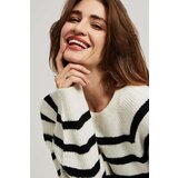 Marisse Pearl Black Striped Crew Neck Sweater | shoptok.hr