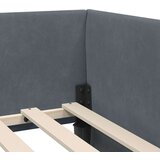 vidaXL Kotna postelja Temno siva 100 x 200 cm Samet in sodobno leseno | Shoptok.si