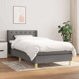  Okvir kreveta s oprugama i madrac tamnosivi 80x200cm od tkanine | shoptok.hr