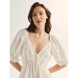 Reserved Bluza s liocelom - krem | shoptok.hr