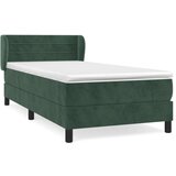 vidaXL Box spring krevet s madracem tamnozeleni 100x200 cm baršunasti | shoptok.hr