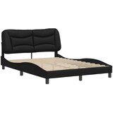  The Living Store Posteljni okvir z vzglavjem črn 120x200 cm umetno usnje - Posteljni Okvir, (21497924) | Shoptok.si