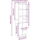 vidaXL Visoka komoda boja hrasta 50x35x180 cm od konstruiranog drva | shoptok.hr