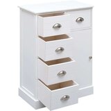  Komoda z 10 predali bela 113x30x79 cm les, (20656217) | Shoptok.si