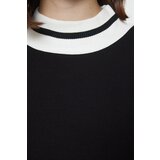 Trendyol Black Relaxed/Comfortable Fit Slogan Embroidered Thick Knitted Sweatshirt | Shoptok.si