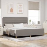  Krevetna konstrukcija Sivo-smeđa 200 x 200 cm tkanina | shoptok.hr