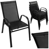 set vrtnih stolica – 4 crne stolice za vrt, terasu i balkon, nosivost 150 kg