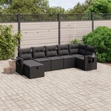 vidaXL 7-dijelni set vrtnih sofa od poliratana s jastucima crni | shoptok.hr