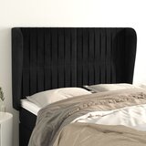 Uzglavlje s ušima crno 147x23x118/128 cm baršunasto | shoptok.hr