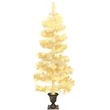  Spiralno osvijetljeno božićno drvce s posudom bijelo 120 cm PVC | shoptok.hr