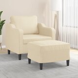  Fotelja s tabureom krem 60 cm od tkanine | shoptok.hr