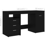  Radni stol crni 140 x 50 x 76 cm od iverice | shoptok.hr