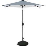 vidaXL Suncobran za vrt s LED svjetlima i postoljem 230 x 230 cm - Plava i bijela 2 3 x 2 3 m | shoptok.hr