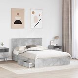  Krevet s od storage s uzglavljem Betonski sivi 150 x 200 cm | shoptok.hr