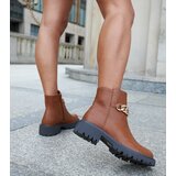 Gemre Brown ankle boots decorated with a chain Bonsaint | shoptok.hr