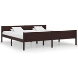  Posteljni okvir trdna borovina temno rjav 200x200 cm | Shoptok.si
