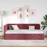  Kutni okvir kreveta Vinska crvena 90 x 190 cm tkanina | shoptok.hr