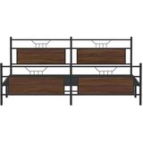 Metalni Kovinski posteljni okvir brez vzmetnice rjavi hrast 193x203 cm, (21829077) | Shoptok.si