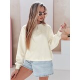 DStreet Bluza damska oversize z haftem EASYJOY ecru | Shoptok.si