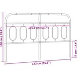  Metalno uzglavlje crno 137 cm | shoptok.hr