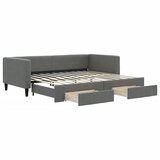  Dnevni krevet na razvlačenje i ladice tamnosivi 90 x 200 cm | Eponuda.com