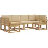  Set vanjskih sofa 6 kom. Bijela i bež Smeđa 245 x 130,5 x 73 cm | shoptok.hr