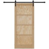  Klizna vrata Prirodna i crna 86 x 198,5 cm Masivna borovina | shoptok.hr