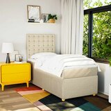  Krevet s oprugama i madracem krem 90 x 190 cm od tkanine | shoptok.hr
